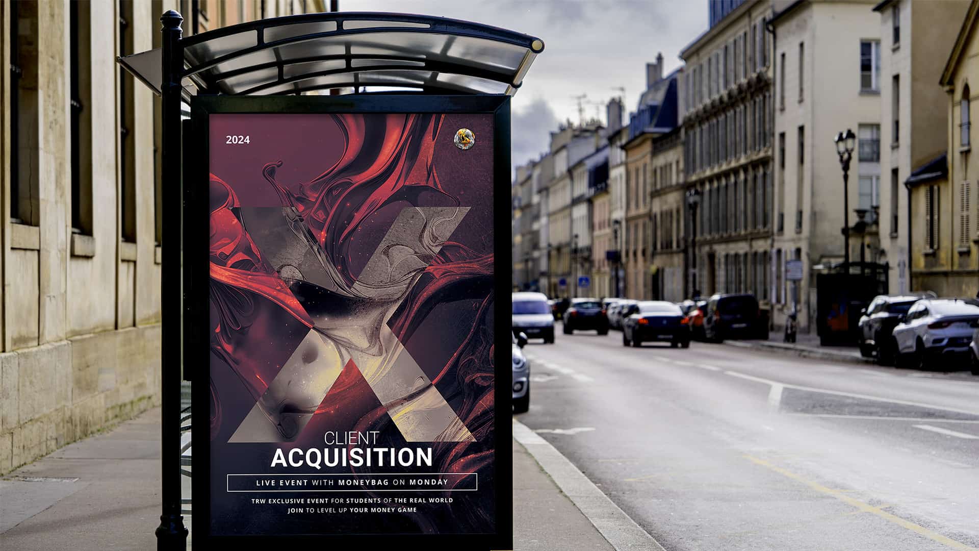 Poster Mockup of the Client Acquisition AMA on Monday