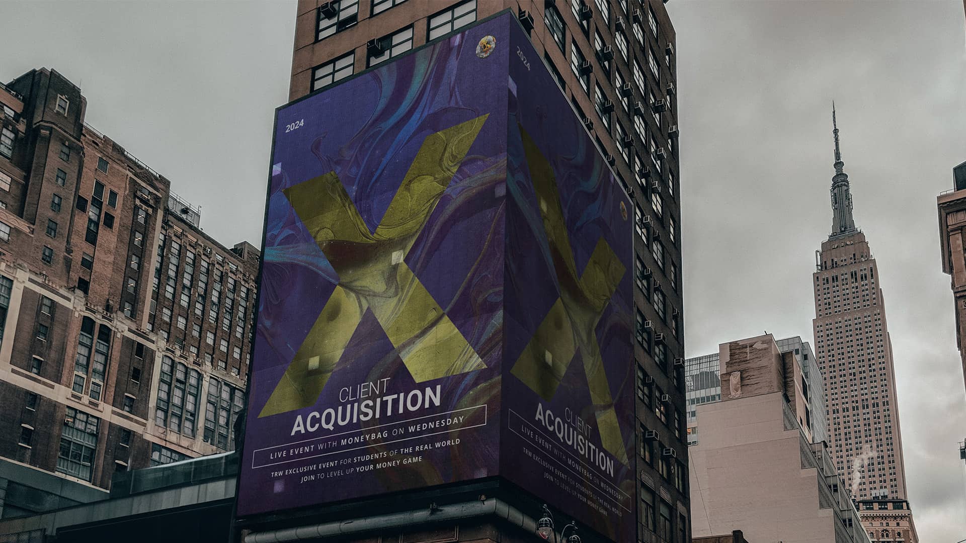 Poster Mockup of the Client Acquisition AMA on Wednesday