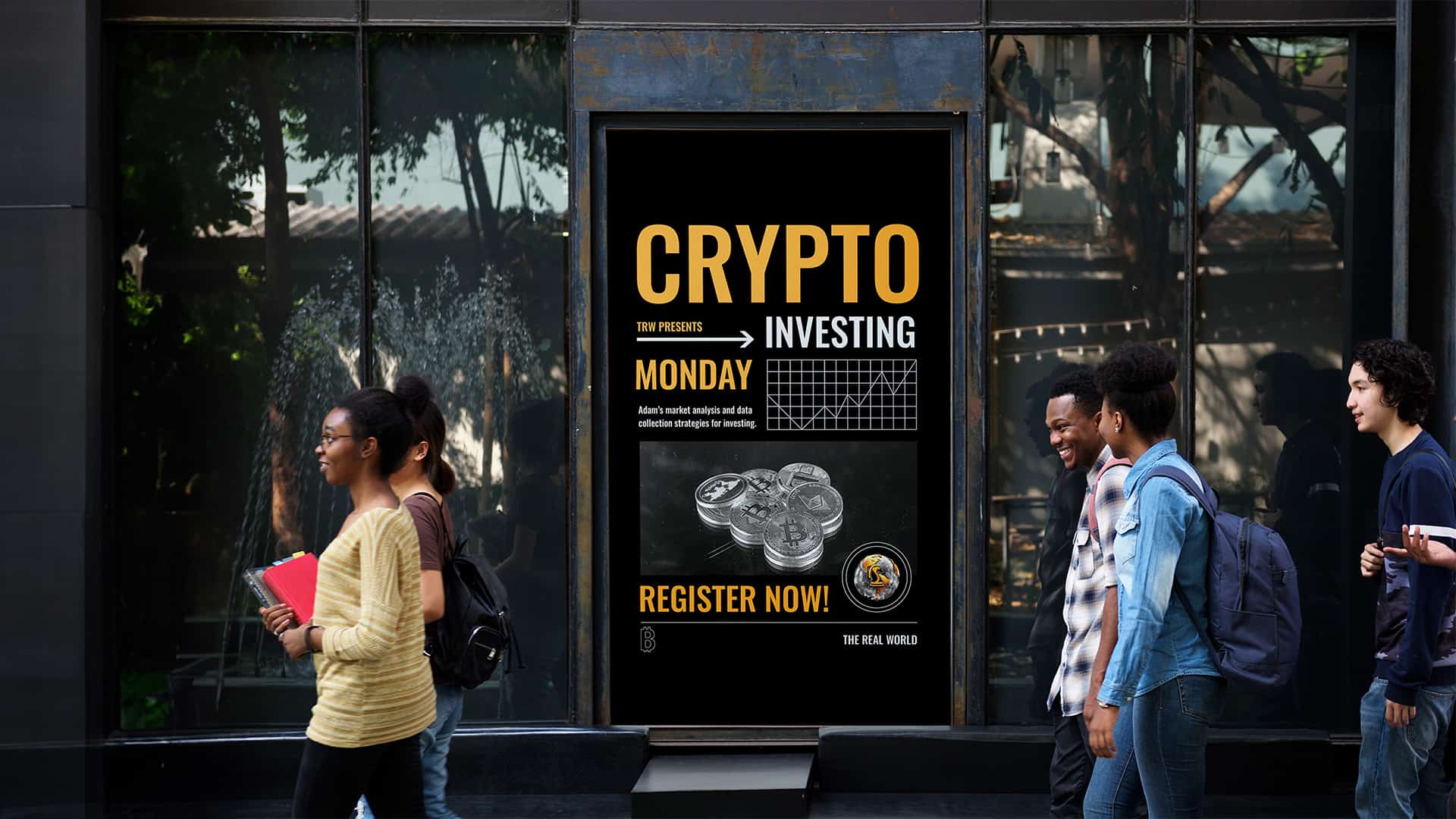 Poster Mockup of the Crypto Investing AMA on Monday