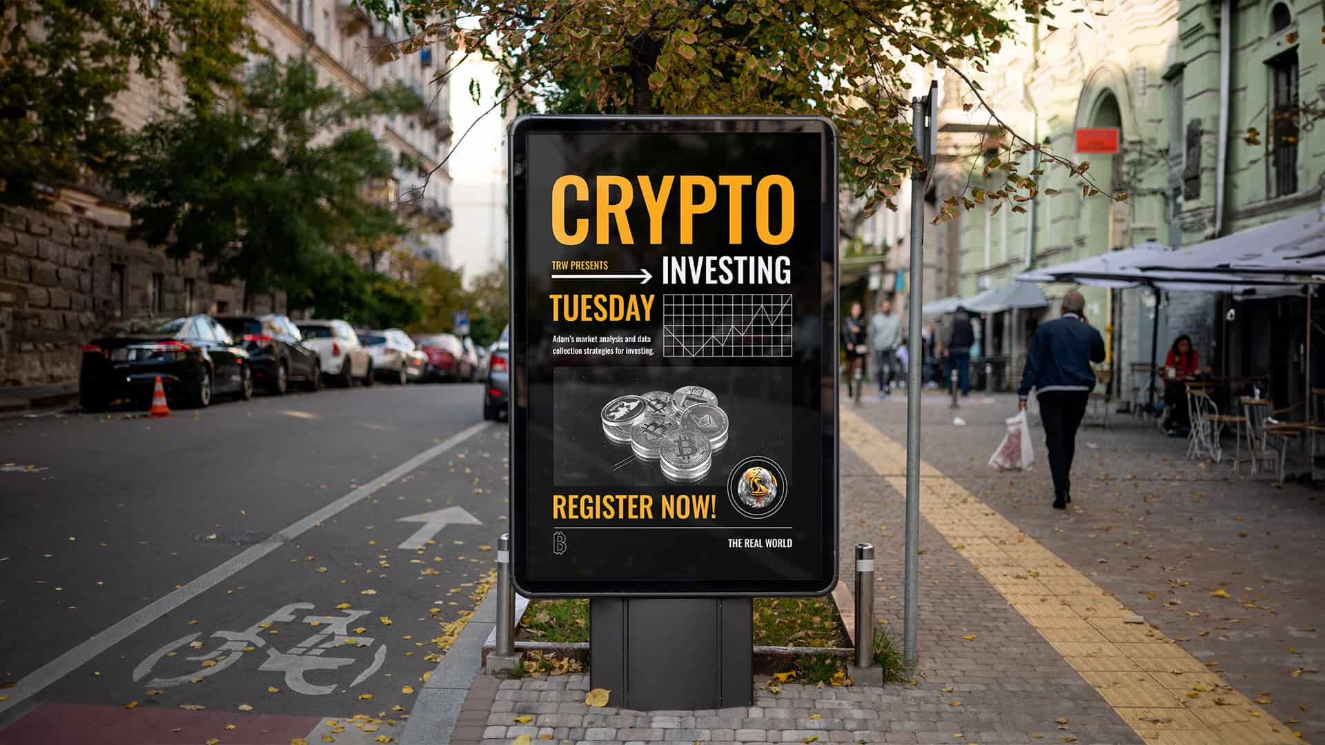 Poster Mockup of the Crypto Investing AMA on Tuesday