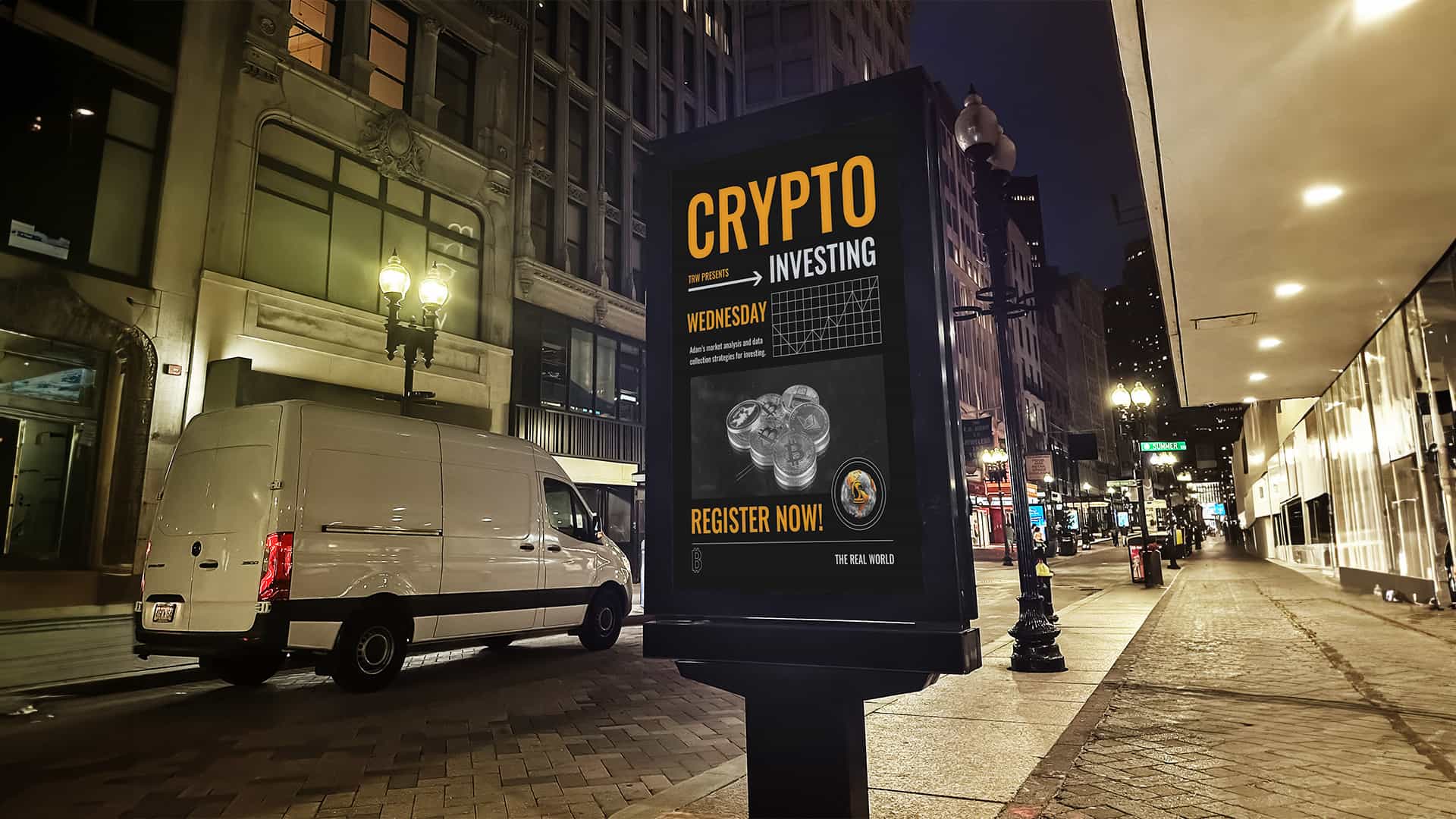 Poster Mockup of the Crypto Investing AMA on Wednesday