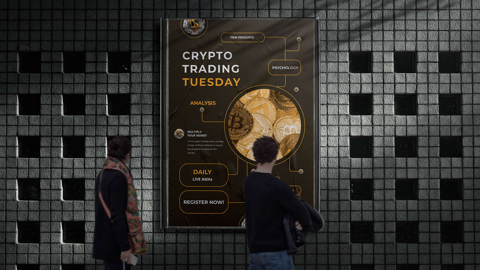 Poster Mockup of the Crypto Trading AMA on Tuesday