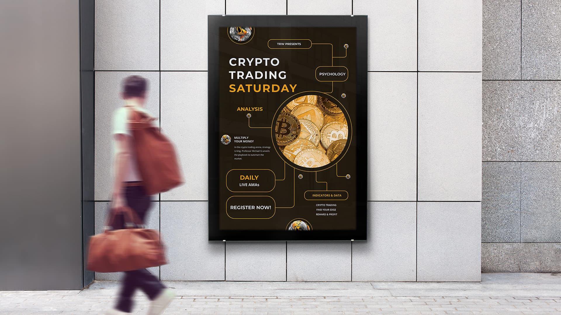 Poster Mockup of the Crypto Trading AMA on Saturday