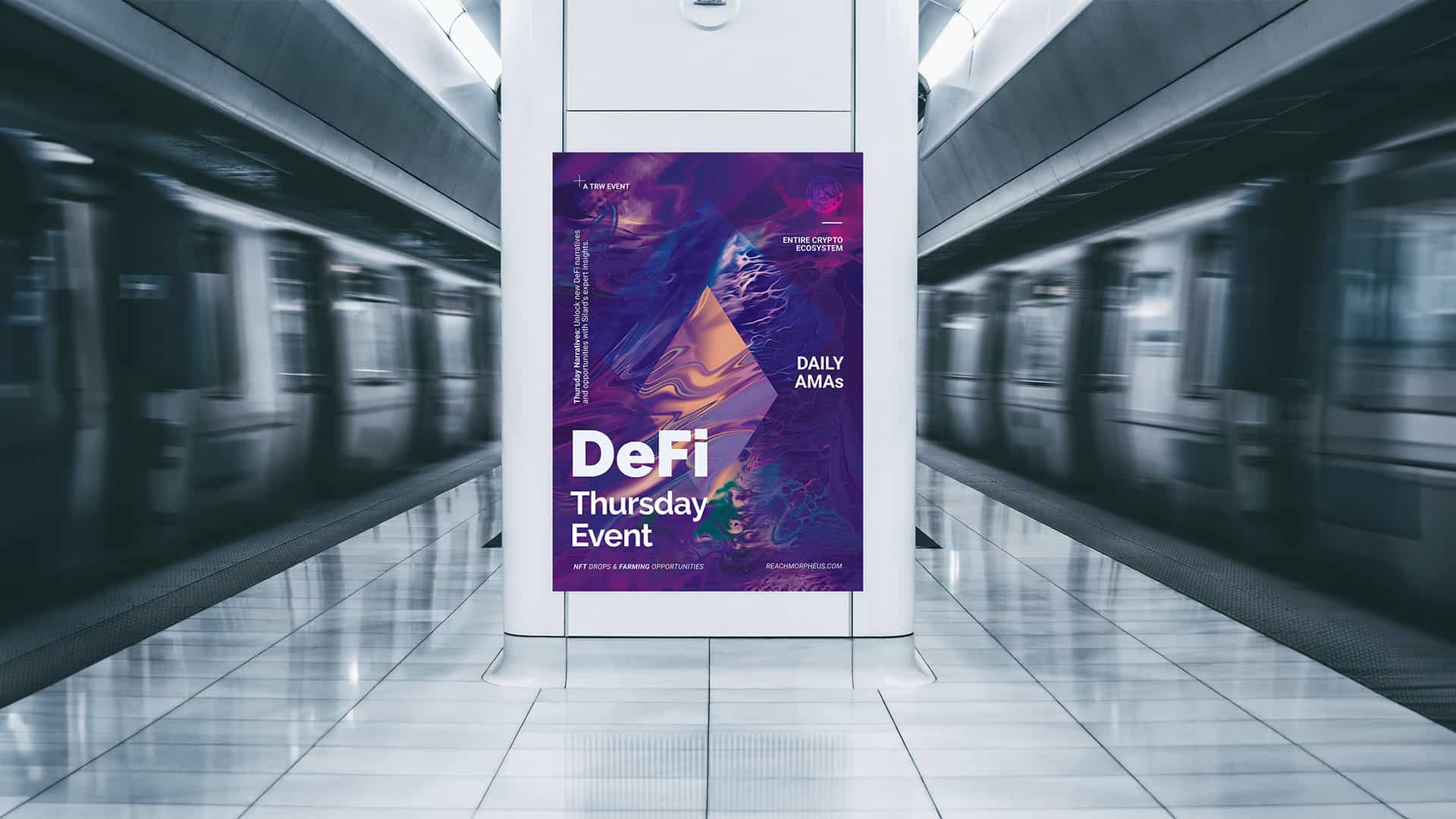 Poster Mockup of the Defi AMA on Thursday