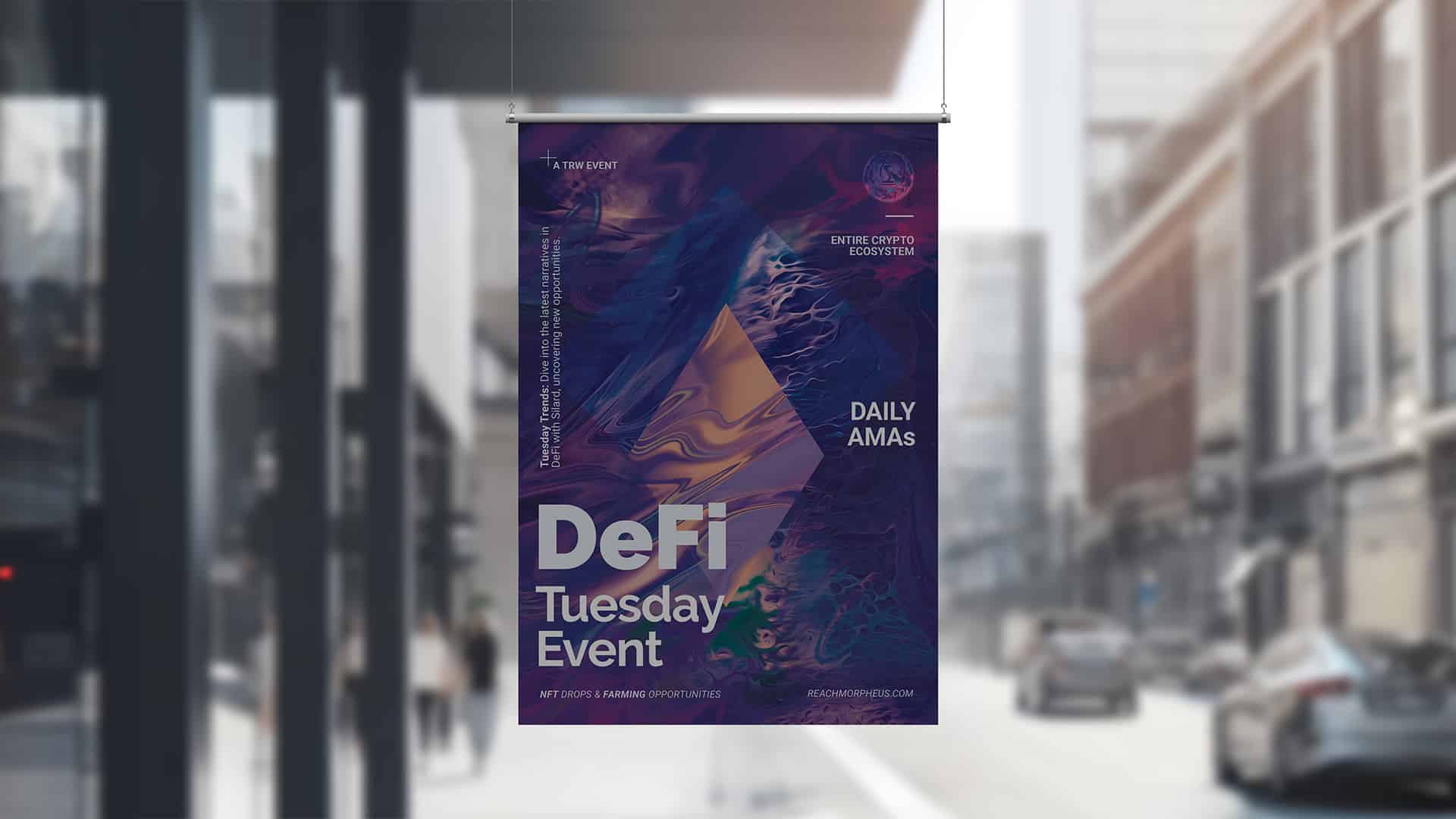 Poster Mockup of the Defi AMA on Tuesday